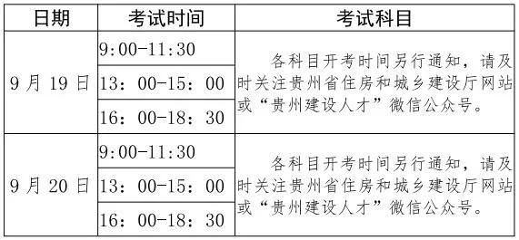 貴州省2021年二建第一批考試時(shí)間9月19日—20日(圖1)